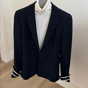 Akris Punto navy nautical blazer